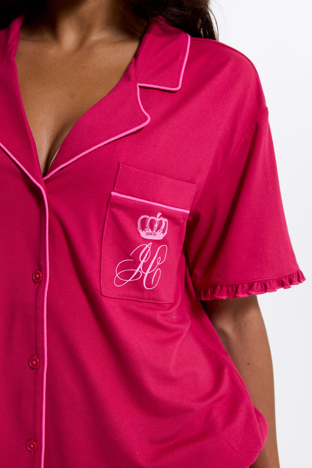 Persian Red Crown Shirt Pyjama Set