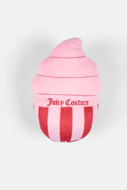 Displays the Red/Pink 'Juicy' branded Cupcake Pet Toy