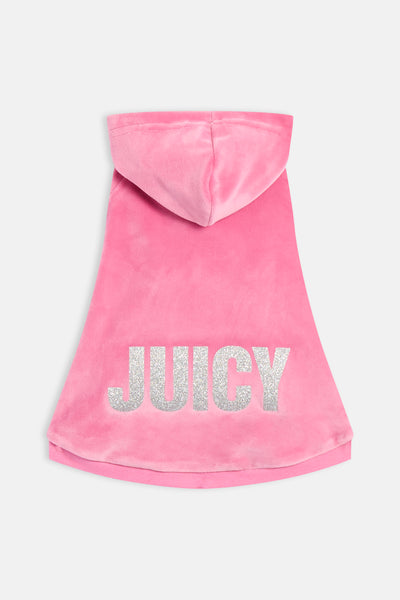 BEGONIA PINK GLITTER LOGO JUICY PET HOODIE
