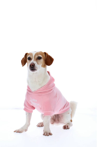 JUICY PINK SLOGAN PRINTED PET HOODIE