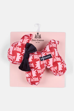 Displays the Red/Pink 'Juicy' branded Dog Pet Toy