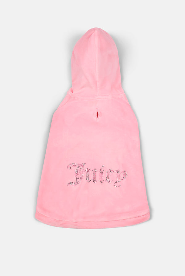 Juicy Pink Gothic Diamante Pet Hoodie