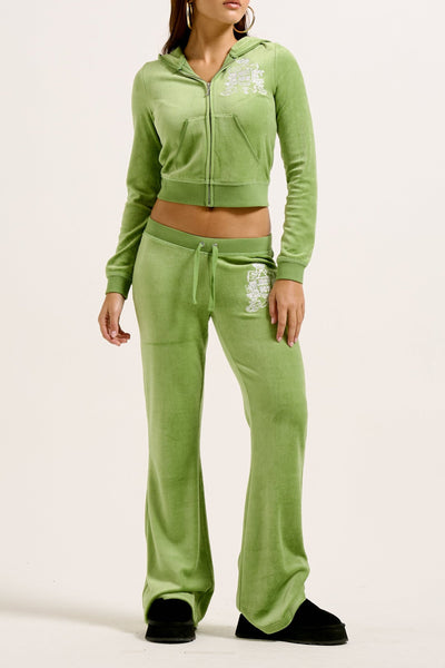 PIQUANT GREEN JUICY NOW BAMBOO VELOUR HERITAGE HOODIE