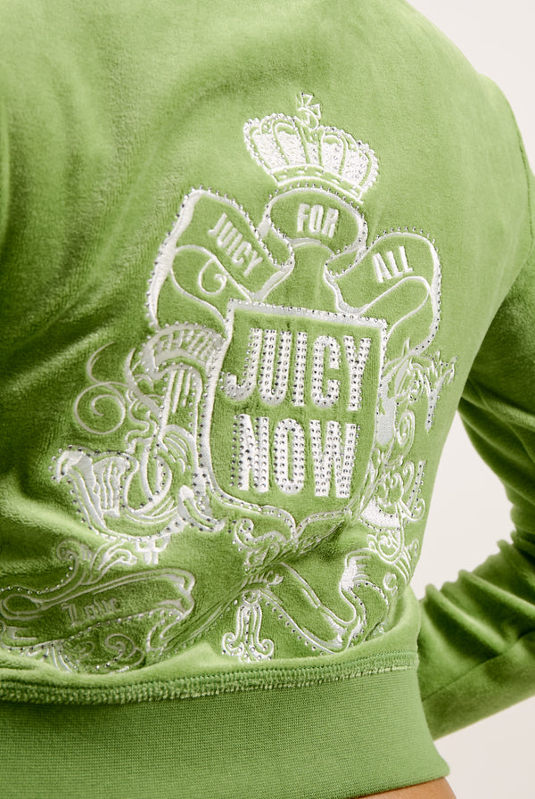 PIQUANT GREEN JUICY NOW BAMBOO VELOUR HERITAGE HOODIE