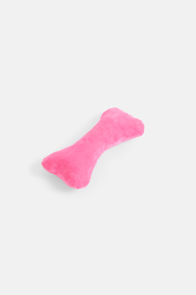 PINK GLO SQUEAKY BONE PET TOY