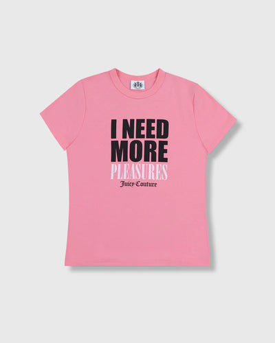 'Juicy by PLEASURES'  PINK SLOGAN BABY TEE