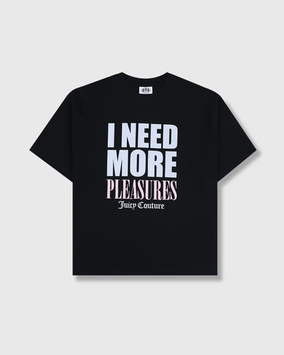 'Juicy by PLEASURES' BLACK SLOGAN T-SHIRT