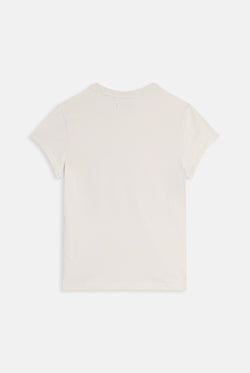 Displays the White 'Juicy' branded Princess Superstar Washed T-Shirt