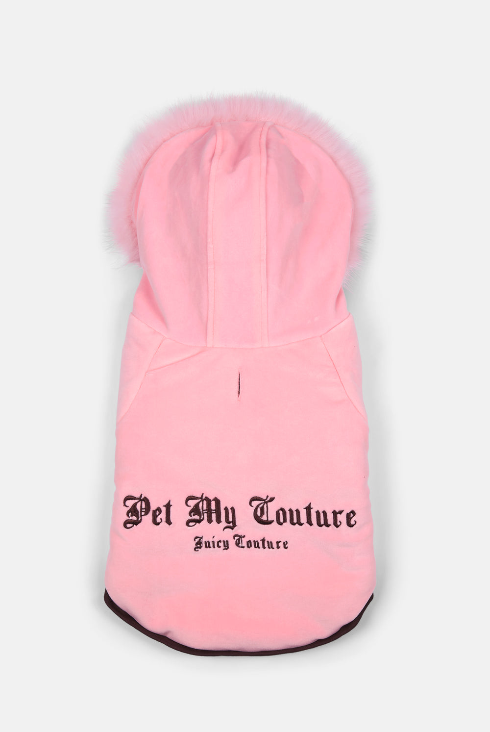 Displays the Juicy Pink 'Juicy' branded Pet Puffer Jacket