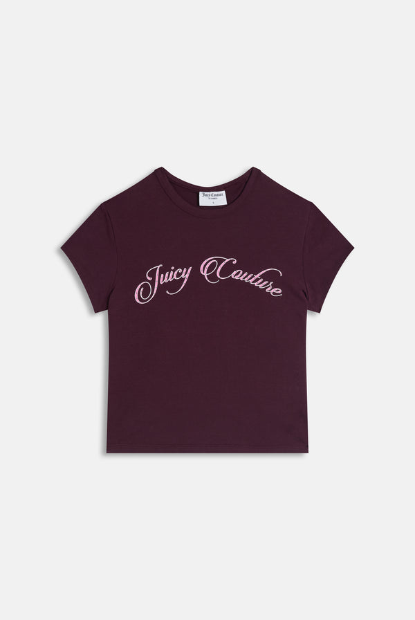 Displays the Winetasting 'Juicy' branded Script Baby T-Shirt