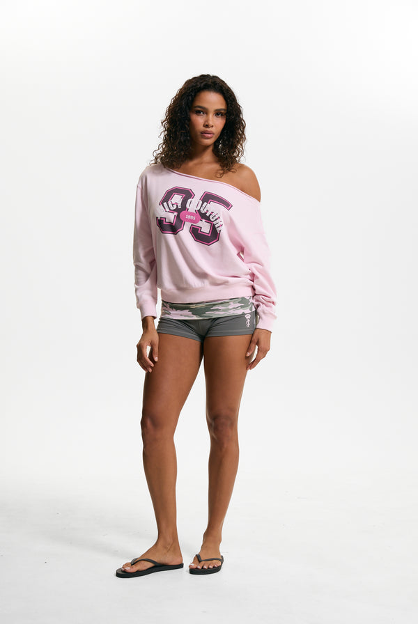 Cherry Blossom Relaxed Off Shoulder Jumper