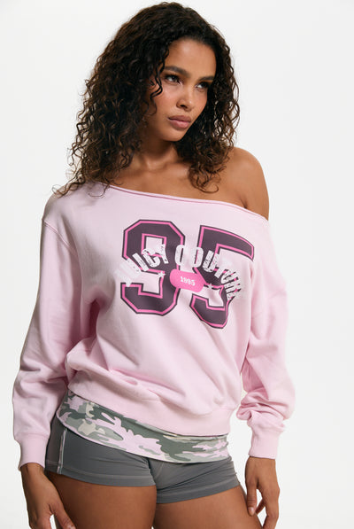 Cherry Blossom Relaxed Off Shoulder Jumper