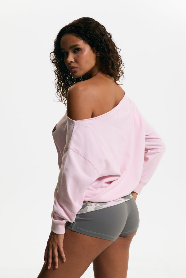 Cherry Blossom Relaxed Off Shoulder Jumper