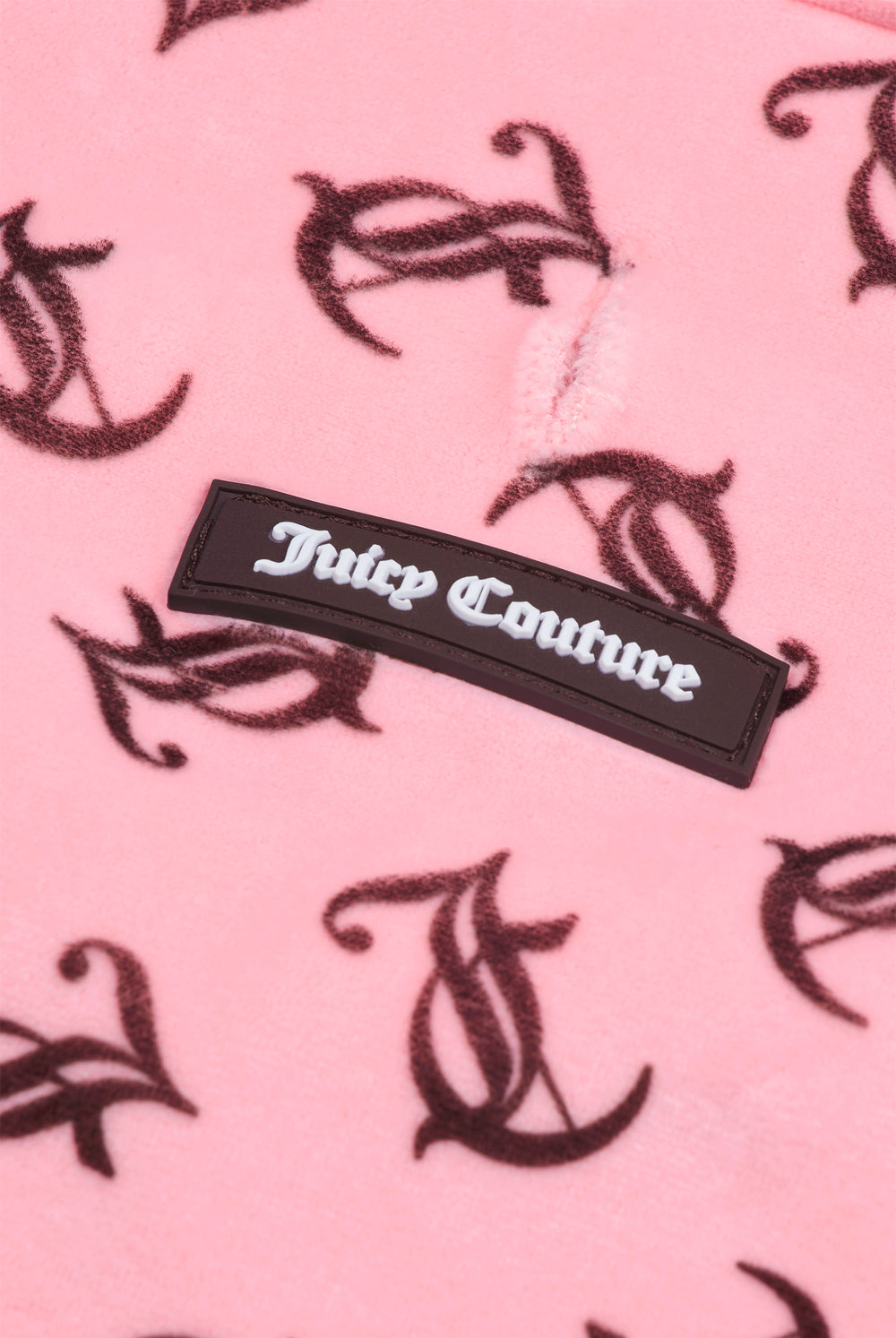 Displays the Juicy Pink 'Juicy' branded Pet Sweater featuring the juicy branding 