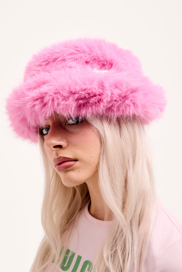 BEGONIA PINK FAUX FUR HAT