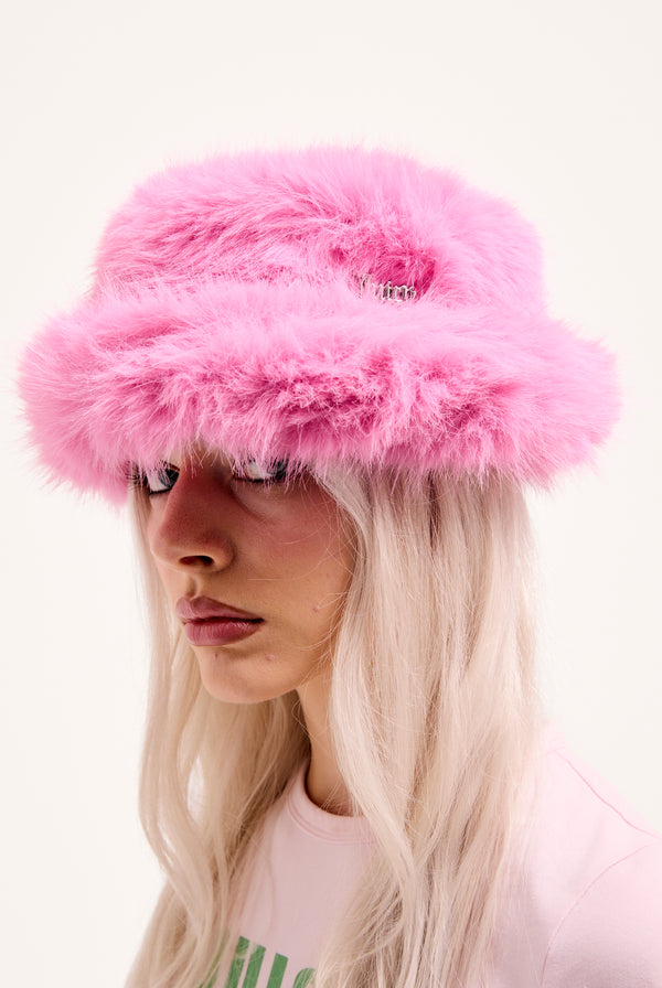 BEGONIA PINK FAUX FUR HAT