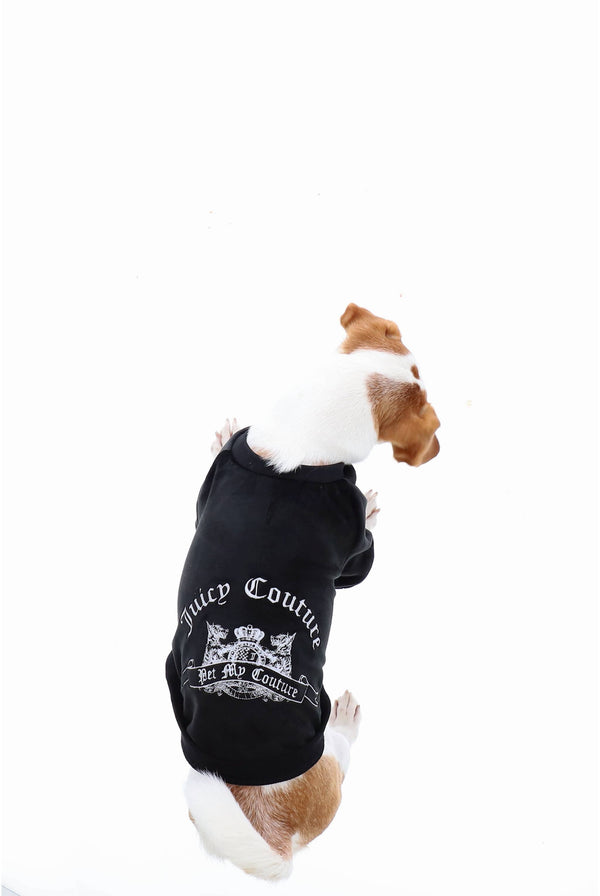 BLACK CREST EMBROIDERED DOG SWEATER