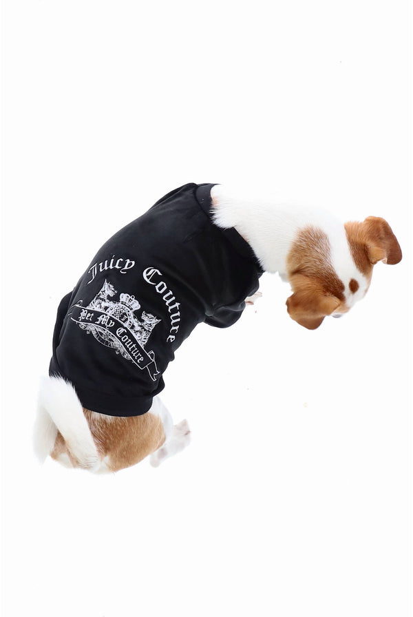 BLACK CREST EMBROIDERED DOG SWEATER