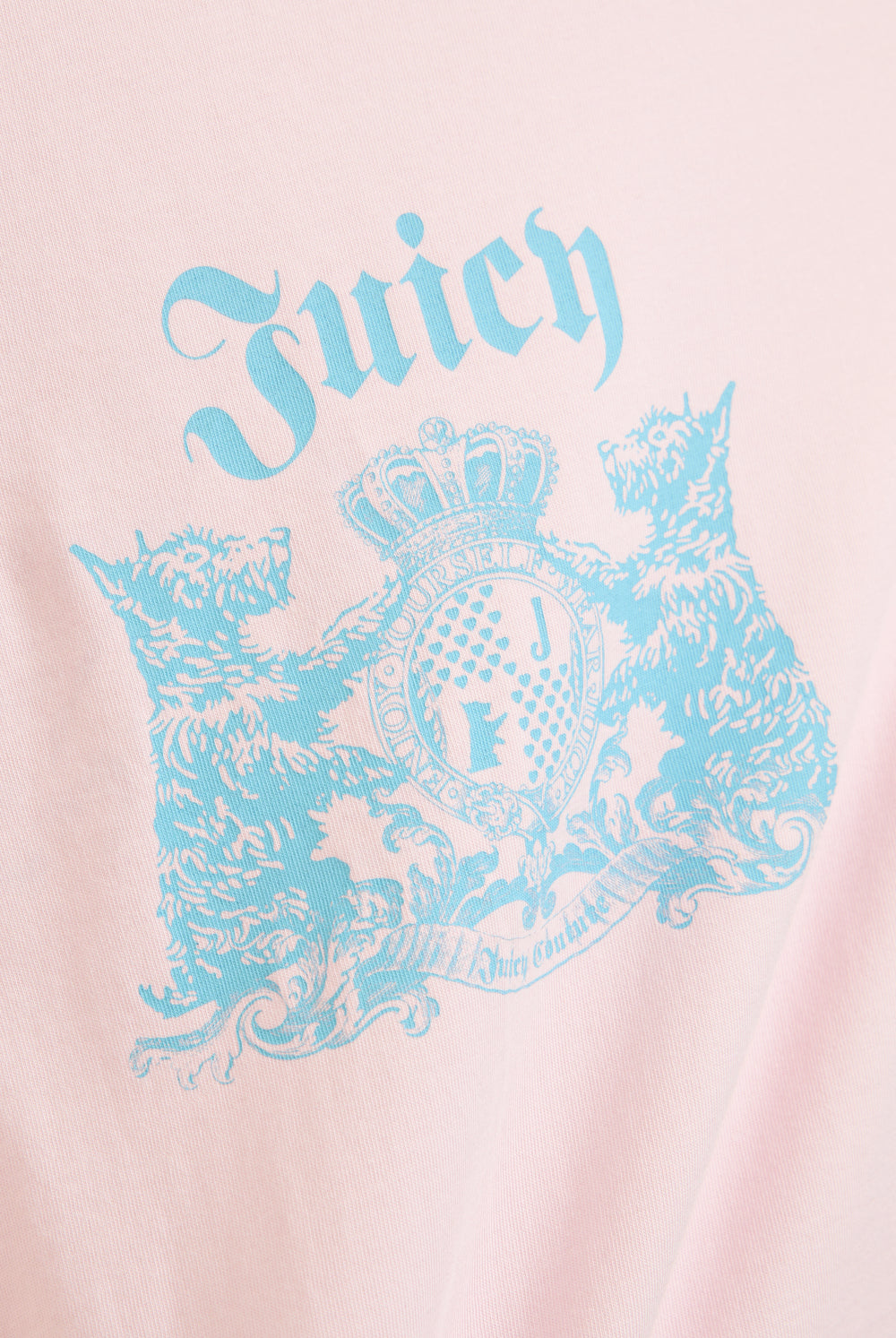 Displays the Cherry blossom 'Juicy' branded dog crest graphic tee 