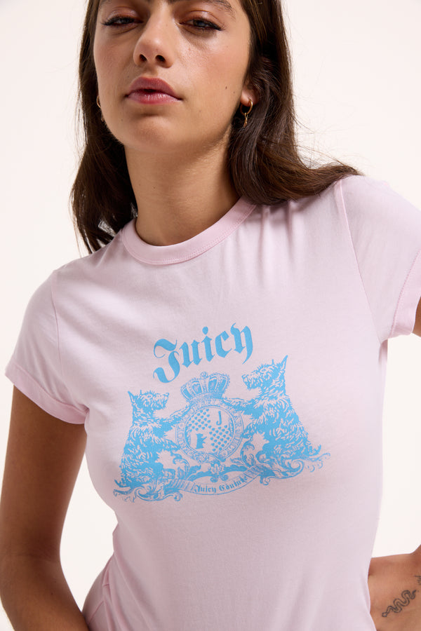 CHERRY BLOSSOM DOG CREST GRAPHIC TEE