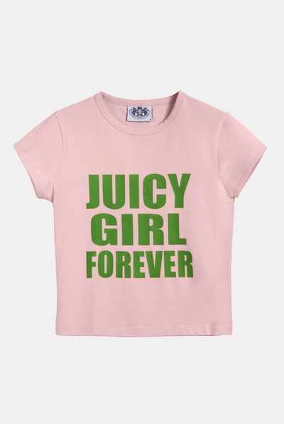THE ICONS | JUICY PINK  'JUICY GIRL FOREVER' BABY TEE