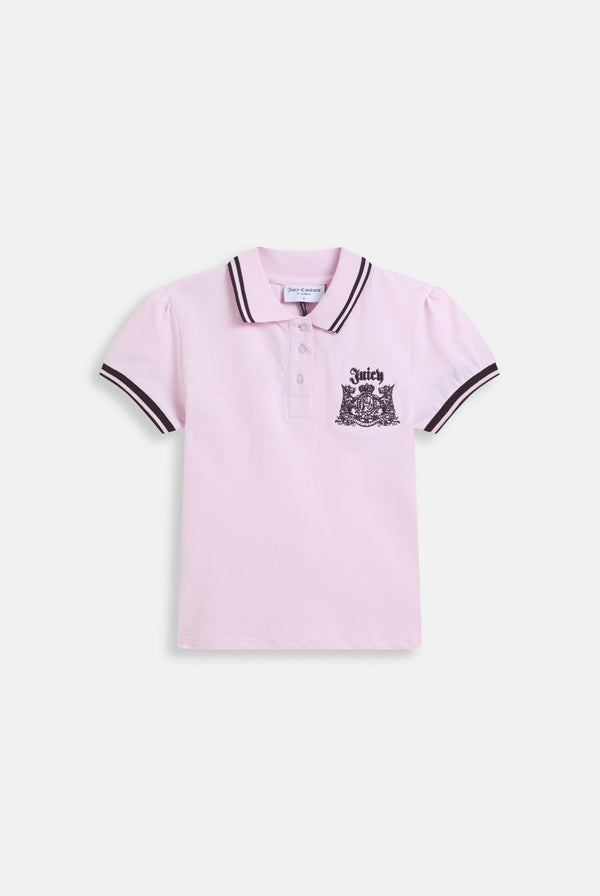 CHERRY BLOSSOM JUICY PUFF SLEEVE POLO TOP