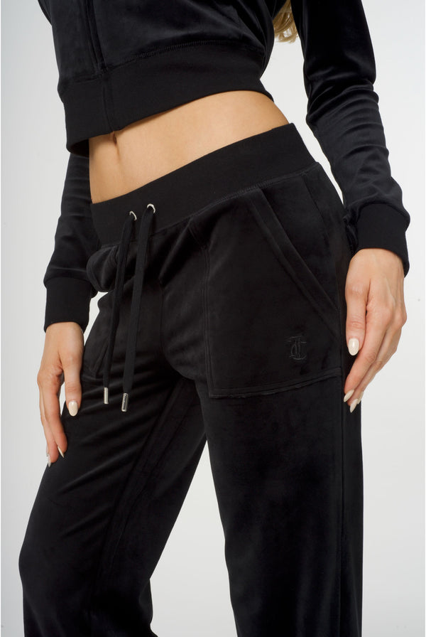BLACK CLASSIC VELOUR DEL RAY POCKETED BOTTOMS