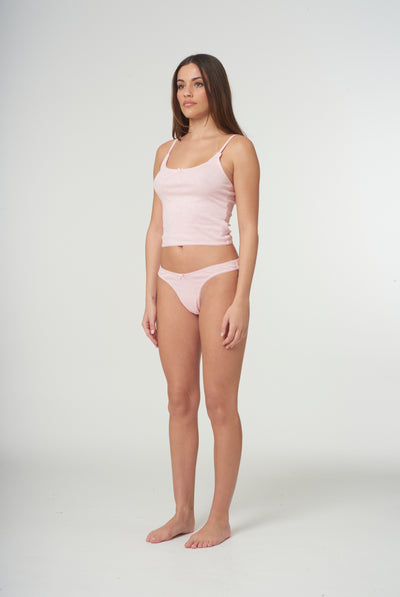ALMOND BLOSSOM POINTELLE SCALLOP THONG