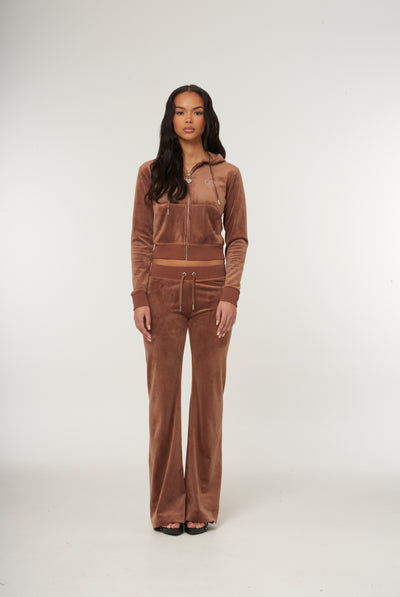 ACORN LOW RISE  RODEO RECYCLED VELOUR DIAMANTE TRACK PANT