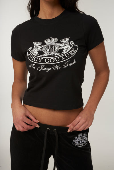 BLACK JERSEY FITTED DOG CREST HERITAGE T-SHIRT
