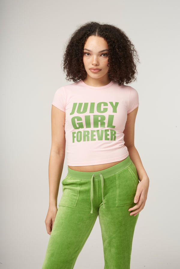 THE ICONS | ALMOND BLOSSOM 'JUICY GIRL FORVER' BABY TEE