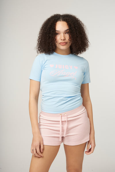 THE ICONS | POWDER BLUE 'JUICY ANGEL' FITTED TEE