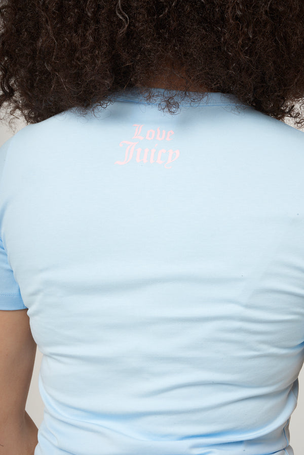 THE ICONS | POWDER BLUE 'JUICY ANGEL' FITTED TEE