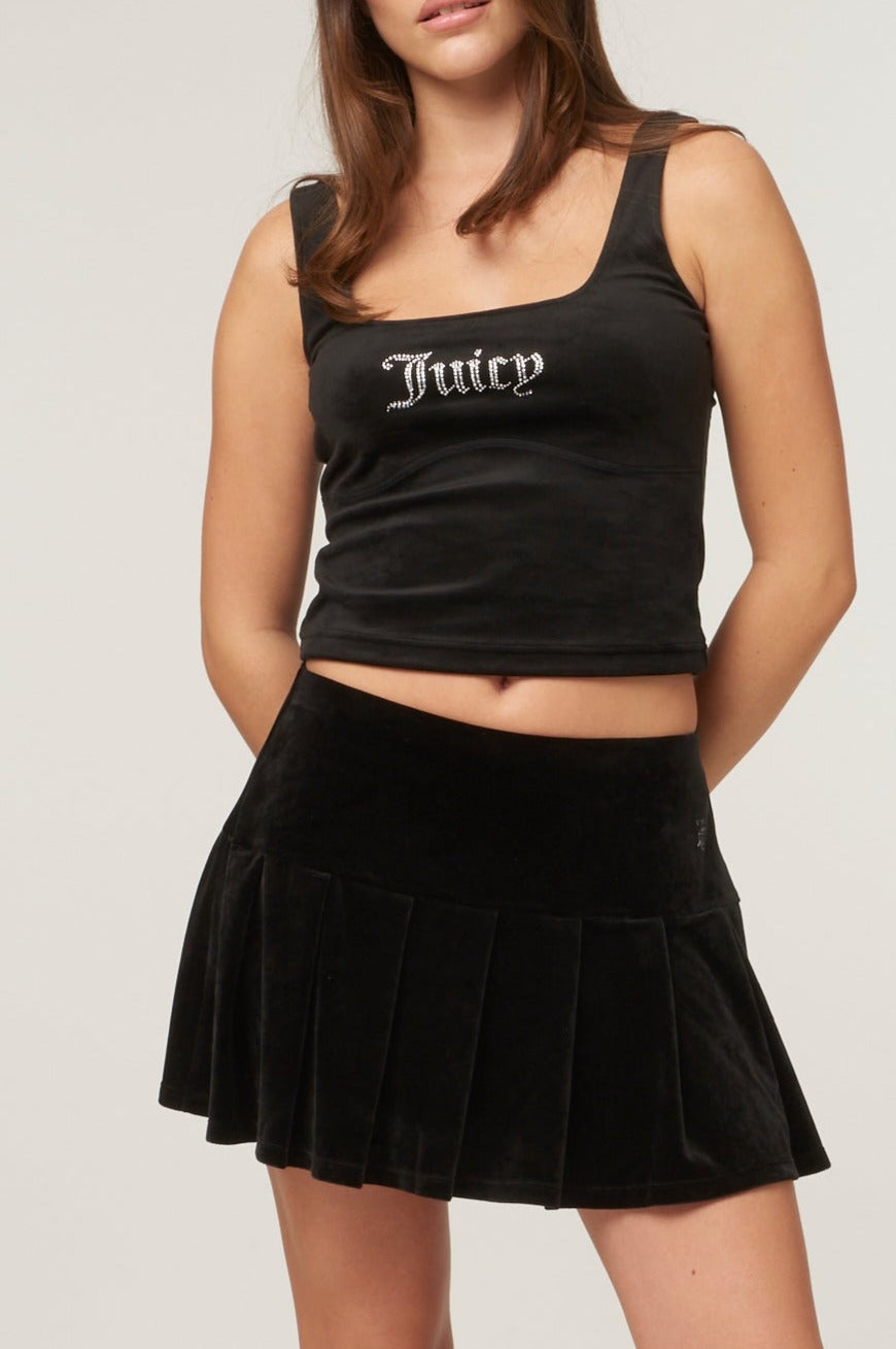 Classic long black velvet skirt best sale