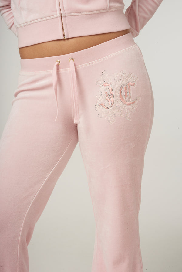 ALMOND BLOSSOM ULTRA LOW RISE RENAISSANCE CREST BAMBOO VELOUR HERITAGE BOTTOMS