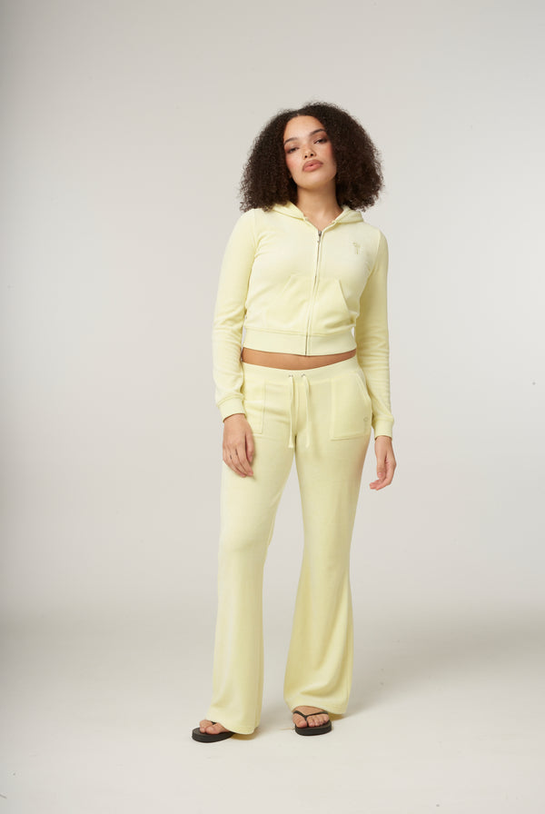 TENDER YELLOW ULTRA LOW RISE BAMBOO VELOUR HERITAGE POCKETED BOTTOMS