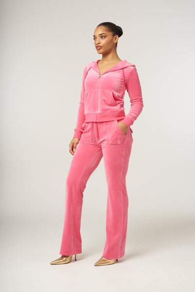 HOT PINK CLASSIC VELOUR DEL RAY POCKETED BOTTOMS