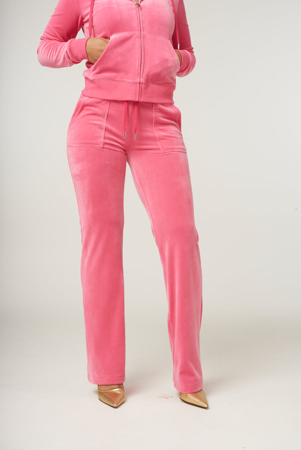 HOT PINK CLASSIC VELOUR DEL RAY POCKETED BOTTOMS