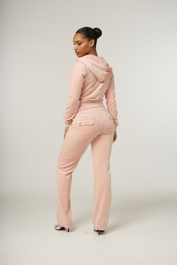 PALE PINK CLASSIC VELOUR DEL RAY POCKETED BOTTOMS