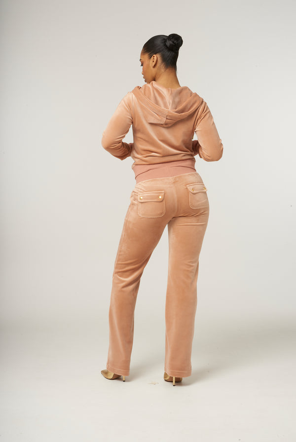 CAFE AU LAIT & GOLD CLASSIC VELOUR DEL RAY POCKETED BOTTOMS
