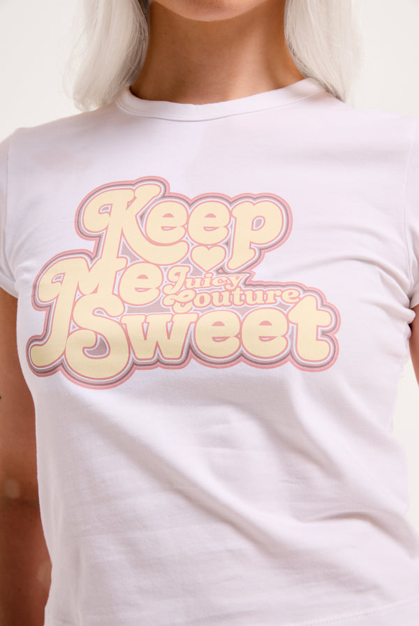 WHITE KEEP ME SWEET T-SHIRT