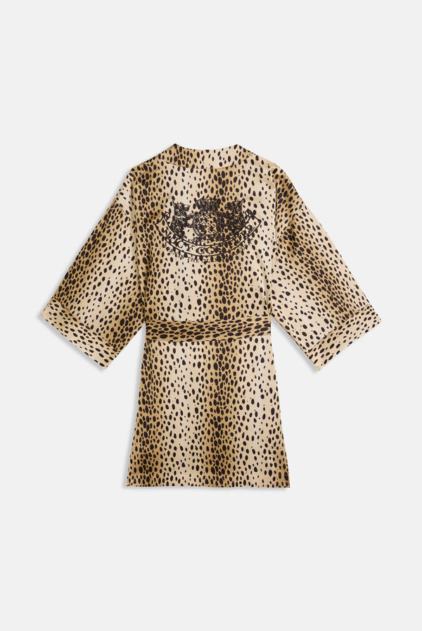 CHEETAH SATIN ROBE