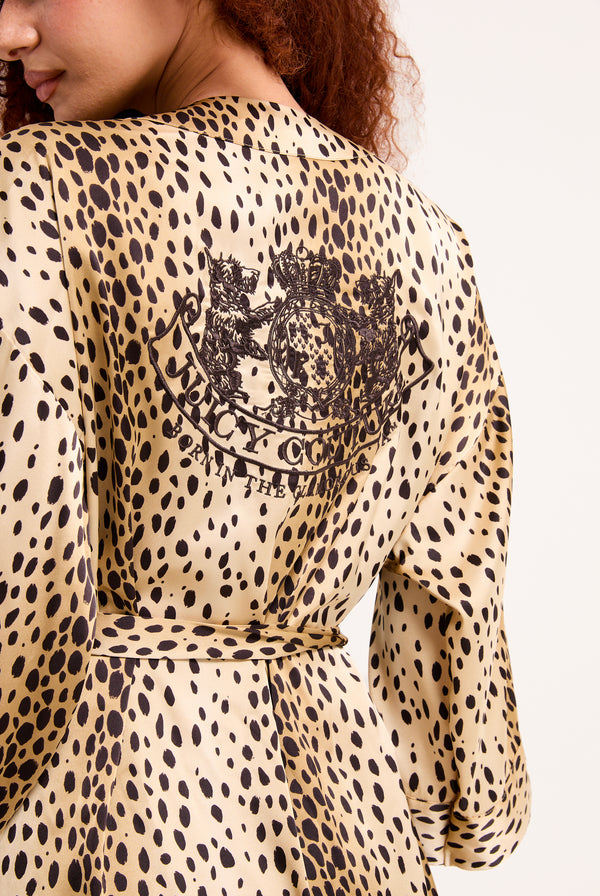 CHEETAH SATIN ROBE
