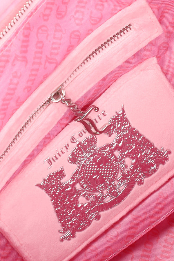 JUICY PINK VELOUR DIAMANTE LARGE SHOPPER BAG
