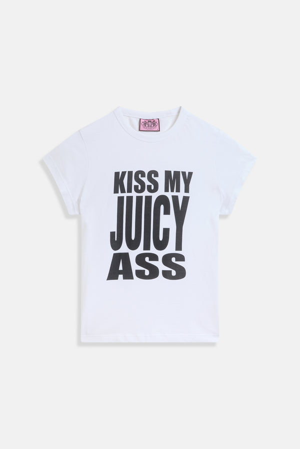 WHITE THE ICONS | WHITE KISS MY JUICY TEE