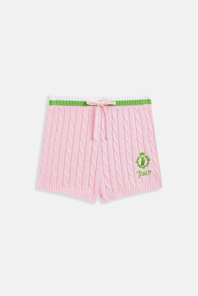 CHERRY BLOSSOM CABLE KNIT SHORT