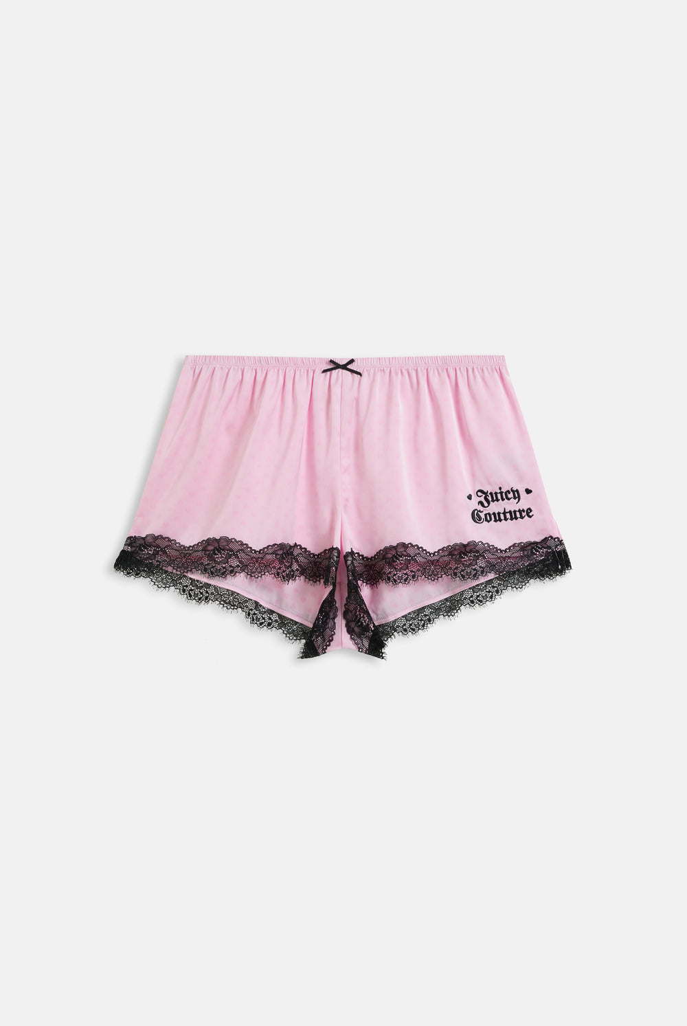 Displays the cherry blossom heart lace 'Juicy' branded satin pyjama set