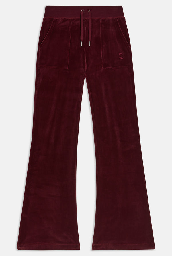 TAWNY PORT LOW RISE VELOUR TRACK PANTS