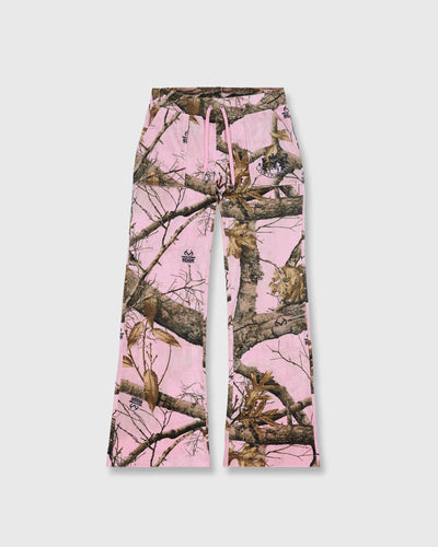 'Juicy by PLEASURES'  REALTREE LOW RISE PINK VELOUR TRACK PANTS