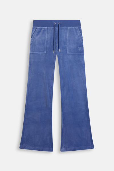 Greyblue Low Rise Flare Classic Velour Track Pant